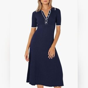 Elegant Sweater Dress Navy Size Small S